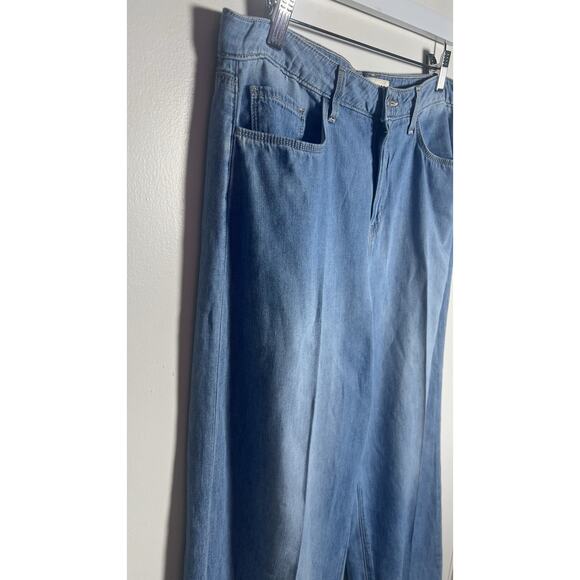 L’AGENCE Alicent High Rise Wide‎ Leg Jeans Havana Blue Wash Size 30 Made In USA - Picture 9 of 16